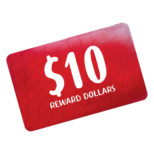 Red $10 reward card
